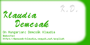 klaudia demcsak business card